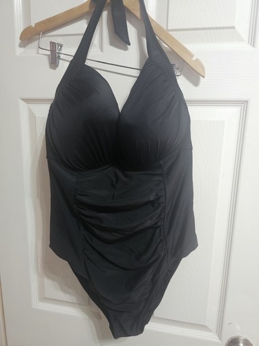 Black halter neck swimming - neck,