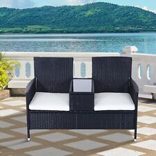 2 Seater Rattan Chair Garden