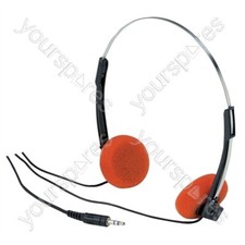 SoundLAB Lightweight Stereo Headphones With Orange Pads