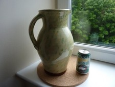 Peter Dick Coxwold Pottery Large Mottled Green Jug.