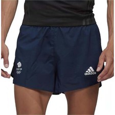 adidas Team GB Mens Running Shorts Navy Lined Run Jogging Short 3 Stripes