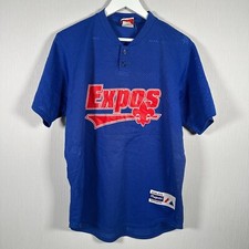 Majestic Montreal Expos Mens Large Vintage Baseball Jersey Shirt #16 Blue MLB