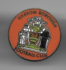 HARROW BOROUGH FC   NON LEAGUE ENAMEL  BADGE   VERY GOOD CONDITION