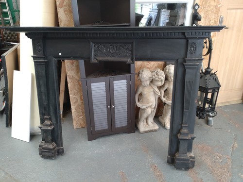 Black painted mahogany fire - painted,