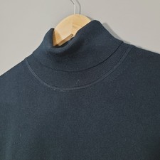 BNWOT NEW CHARLES TYRWHITT JUMPER LARGE BLACK ROLL NECK TOP WOOL KNIT GH48