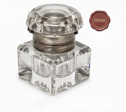 Faceted glass fountain pen - faceted,