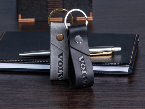 Leather volvo keyring - volvo,