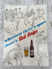 Red Stripe Lager Beer Jamaica Sports Illustration 1966 vintage print advert