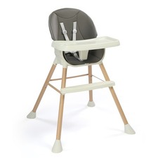 4-in-1 Convertible Baby High Chair, Adjustable Height, Removable Double Trays