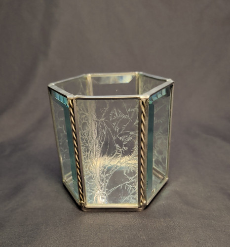 Vtg leaded beveled glass - leaded,