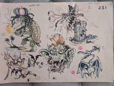 Vintage tattoo flash sheet - vintage,