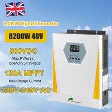 6200W Solar Off Grid Hybird Inverter 48V 120A MPPT Controller Pure Sine Wave