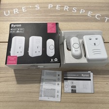 Byron Wireless Doorbell Set, 1 x Plug-Through Chimes, 150m Range, 16 Melodies,