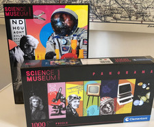 2 Clementoni Science Museum Jigsaws 1000 Space Computer TV Locomotive Christmas