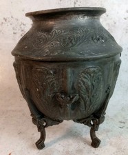 Vintage White Metal Planter