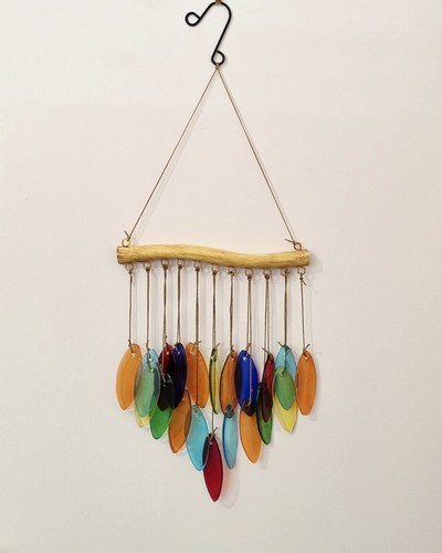 Colurful glass windchime - glass,