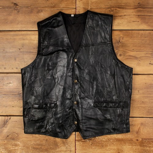 Vintage leather gilet - leather,