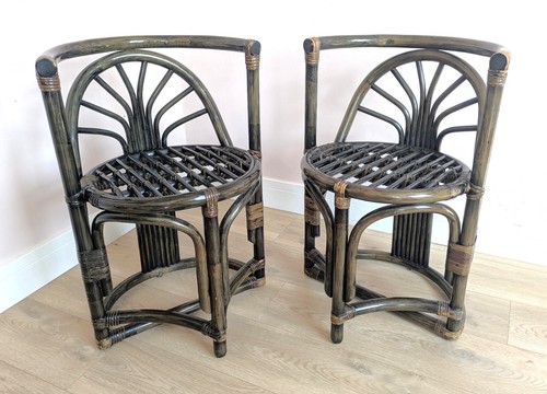 Vintage bamboo chairs tub - 2,