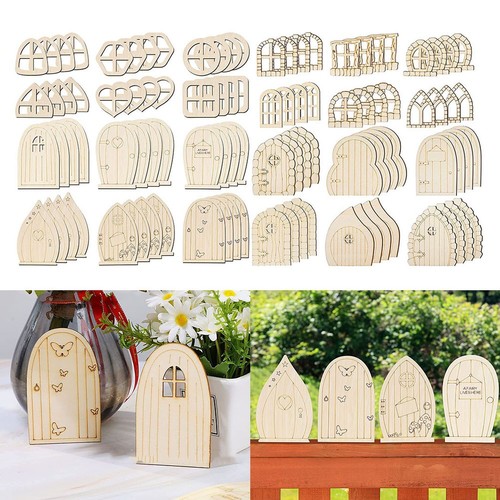 48pcs pine wood fairy - fairy, door