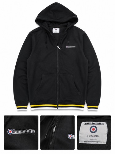 Lambretta black logo hooded - logo,
