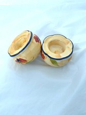 Candle Holders Set Of 2 Unique Bright Warmly Painted Flowers Homely Beautiful GC