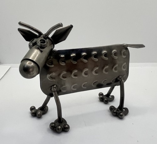 Handcrafted metal cow - metal,