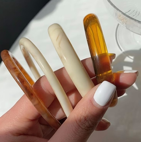 Brown ivory resin - ivory, stackable