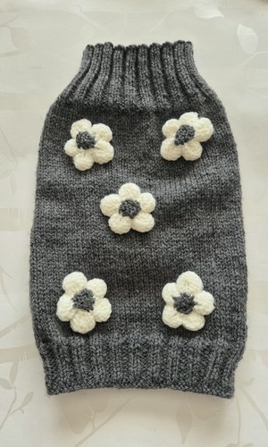Hand knitted dog puppy jumper - hand,