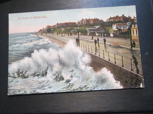 Postcard cleethorpes storm - postcard, cleethorpes,