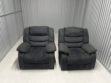 2 Grey Recliner Armchair Sofas