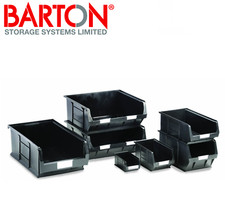 Black plastic parts lin bins - black,