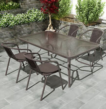 Garden Dining Table Chairs Tempered Glass Bistro Table Patio Furniture Set