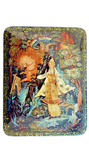 RUSSIAN LAQUERED BOX HAND MADE CRAFTED PAINTED DETAILED FAIRY TALE DESIGN