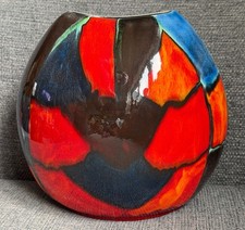 Vintage Vibrant Poole Pottery Mosaic Purse Vase - Signed