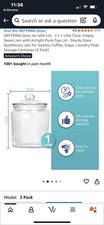 HEFTMAN Storage Clear Glass Jars 2L Airtight Lid Kitchen Container 2 Litre x 2 