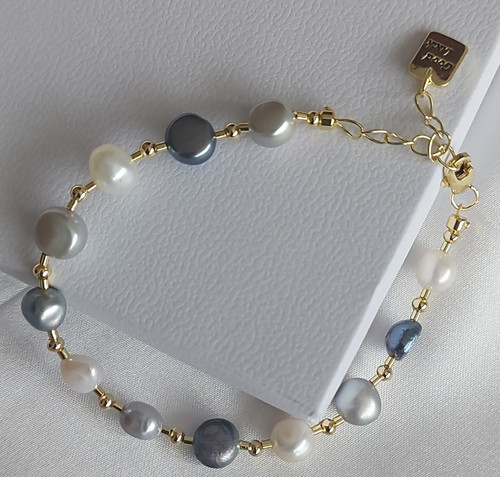 White blue grey pearl - blue, &