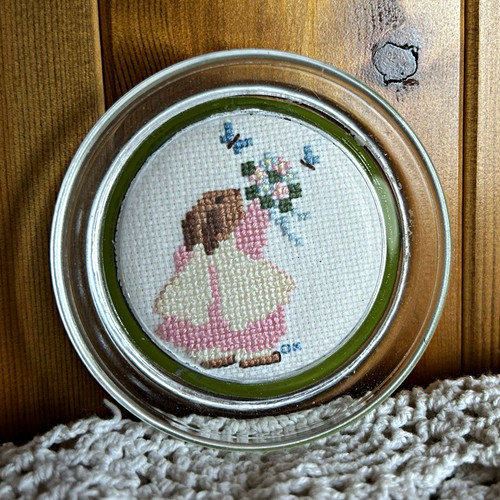 Framed cross stitch - cross,