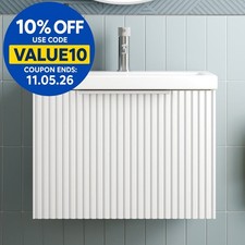 Fluted 600mm bathroom vanity - fluted,