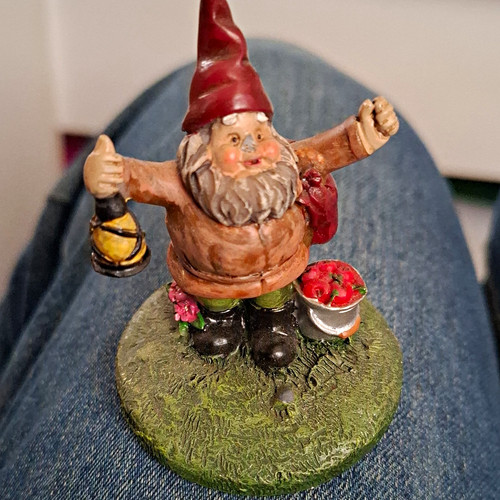 Resin gnome figurine with - gnome,