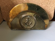 A vintage heavy brass letter rack ( 675gm)