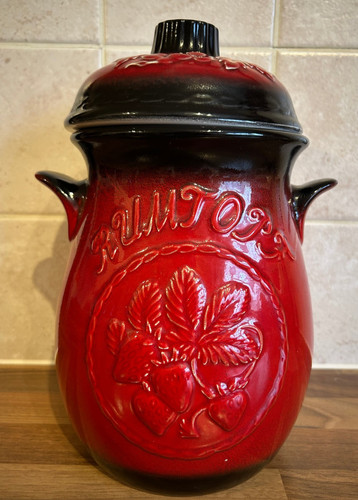 West german rumtopf pot - rumtopf, red