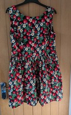 Hell Bunny Strawberry and blossom  Print Dress Short  Size XL