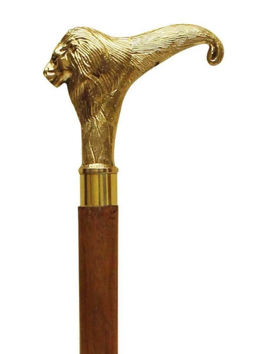 Lion head walking cane solid - cane,