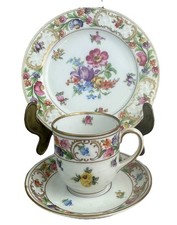 Schumann Bavaria Dresden Flowers Trio Cup, Saucer & Plate  Set hand Painted