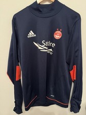 Aberdeen FC long sleeve training Football sweater jumper Adidas size large navy 