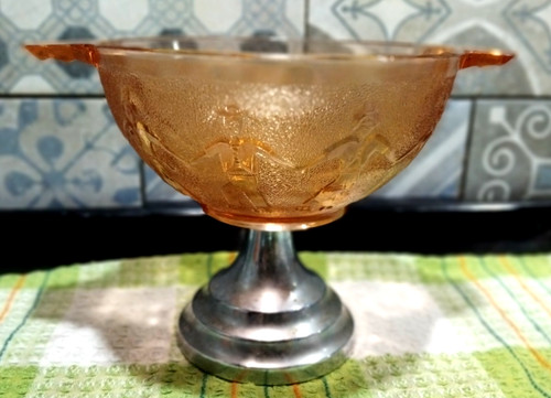 Art deco pink frosted glass - pink,