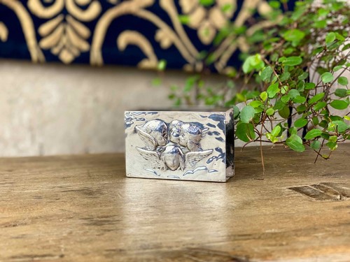 Antique silver matchbox holder - antique,