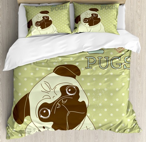 Pug duvet cover set - set, tilted
