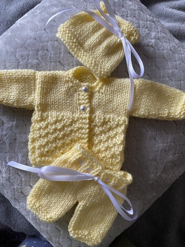 Hand knitted dolls clothes - hand,