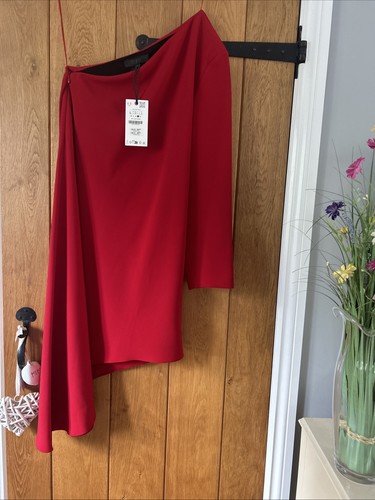 Zara red dress size l - red,